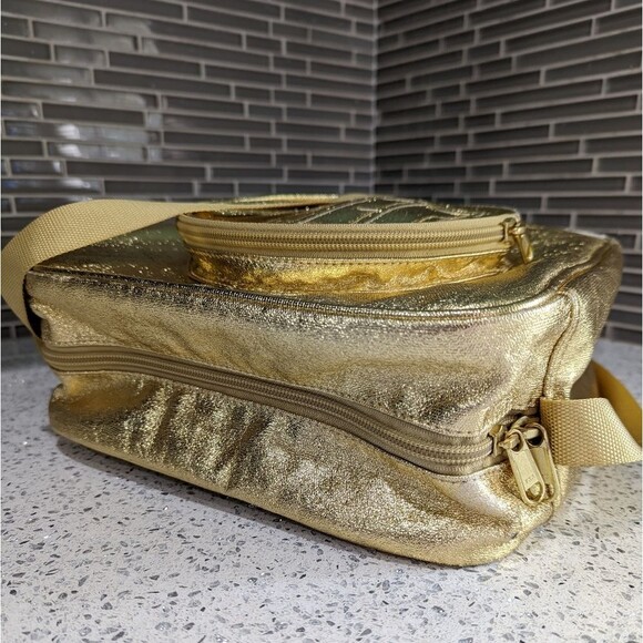 LEGO Gold Shiny Metallic Crossbody Bag Purse Tote 10 X 10 X 4 - Picture 7 of 16